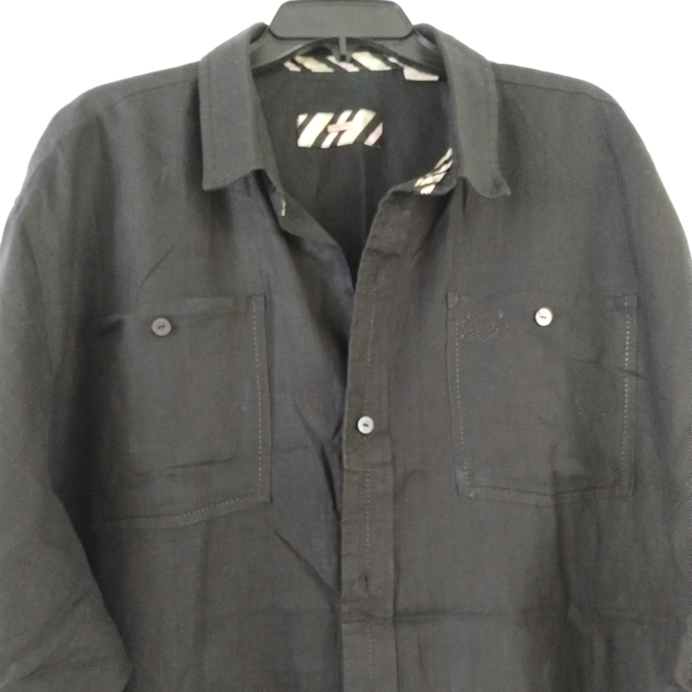 Pelle Pelle Black Linen Pant Suit